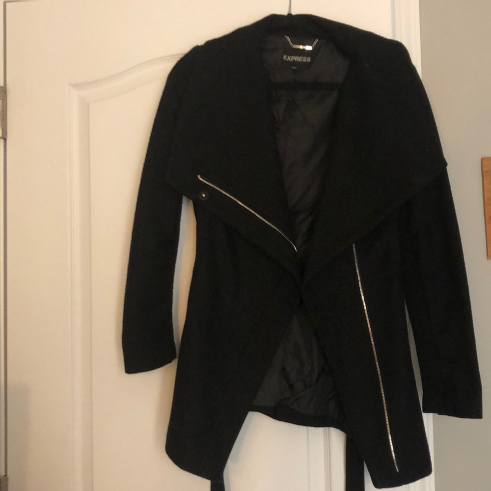 Express black wool coat